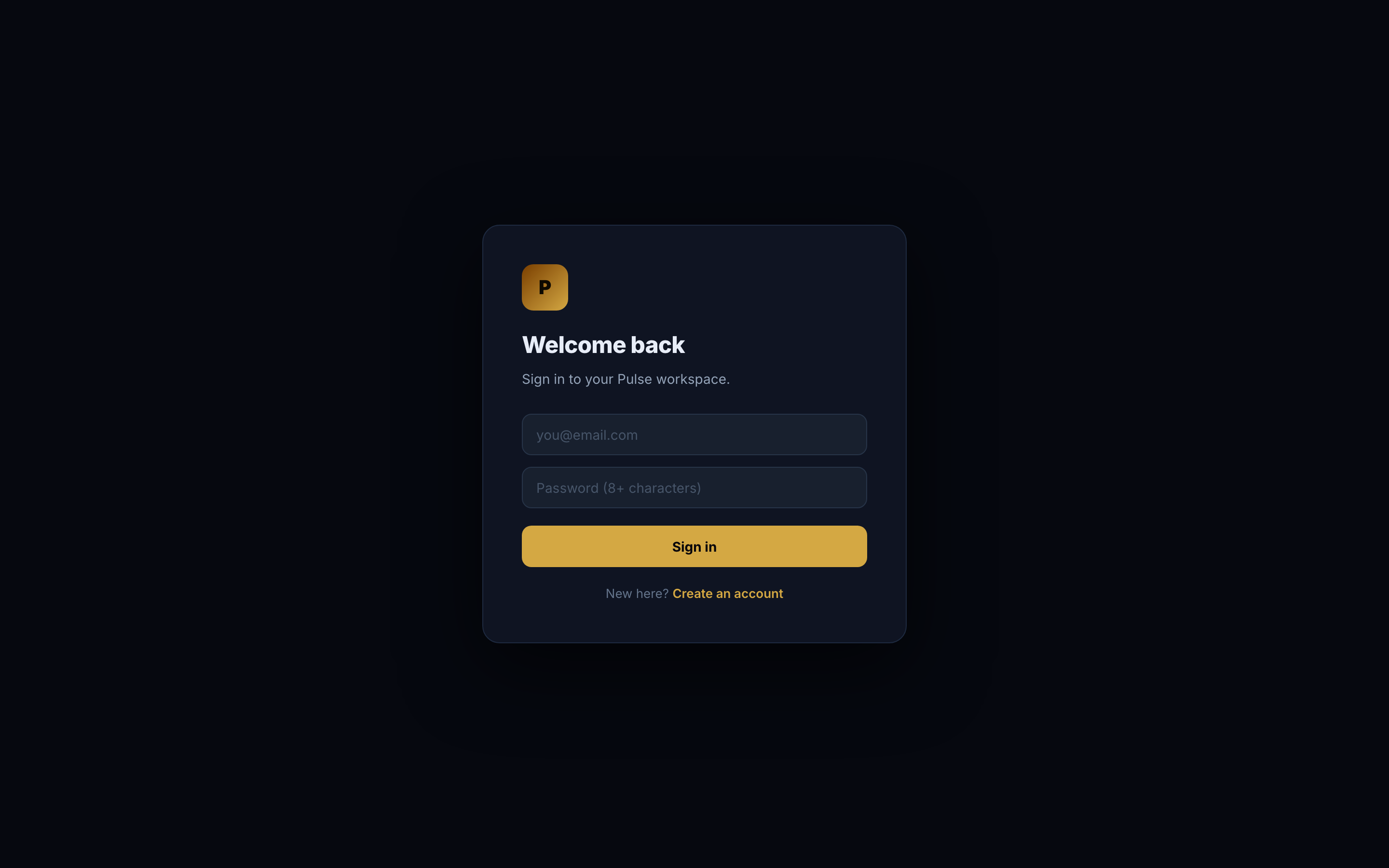 Pulse signup form