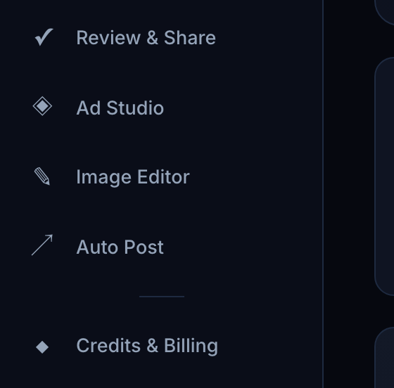 AI Regenerate item in the left sidebar