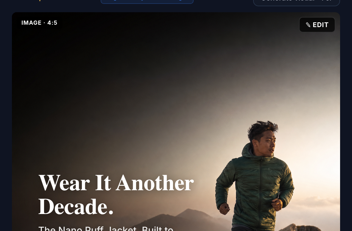 Inline Edit pill on Ad Studio slot